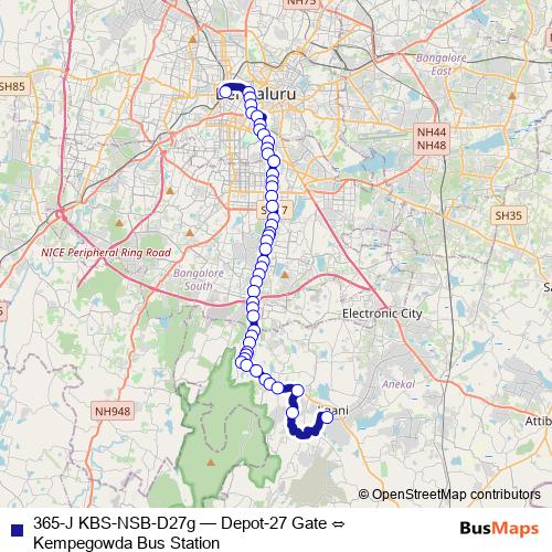 365-J KBS-NSB-D27g bus Line Map