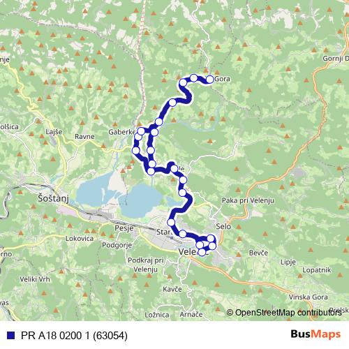 PR A18 0200 1 (63054) bus Line Map
