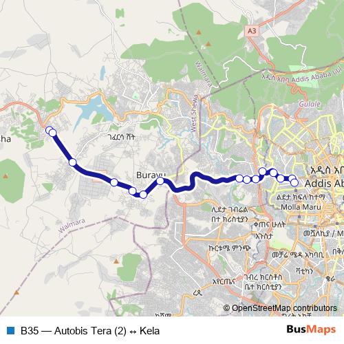 B35 bus Line Map