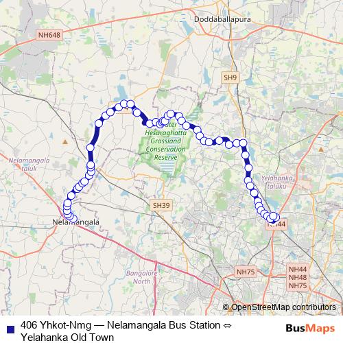 406 Yhkot-Nmg bus Line Map