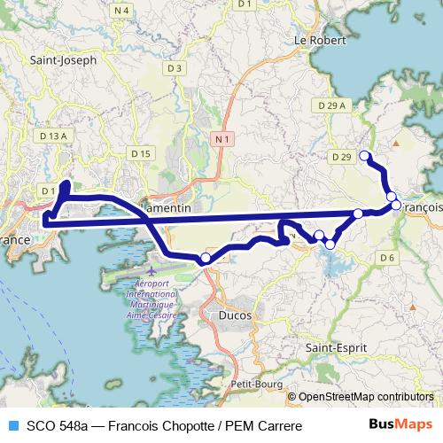 SCO 548a bus Line Map
