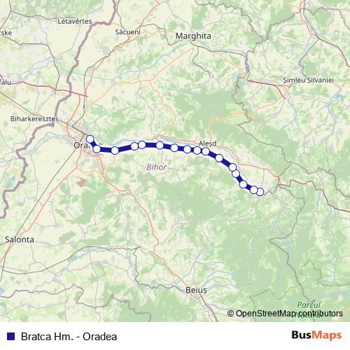 Bratca Hm. - Oradea bus Line Map