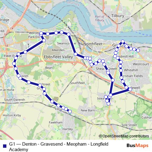 G1 bus Line Map