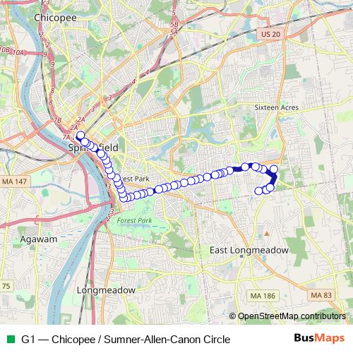 G1 bus Line Map
