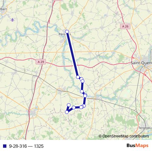 9-28-316 bus Line Map