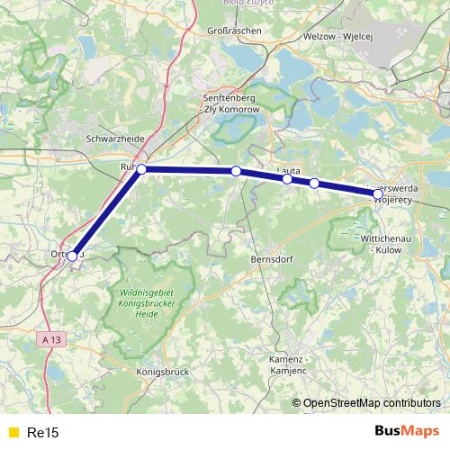 Re15 bus Line Map