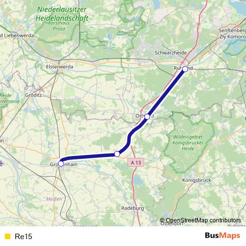 Re15 bus Line Map
