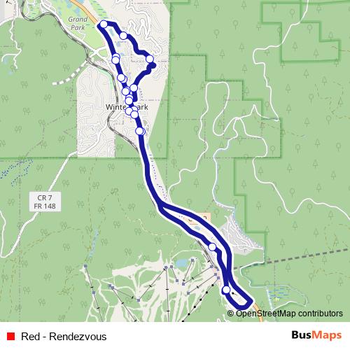 Red - Rendezvous bus Line Map
