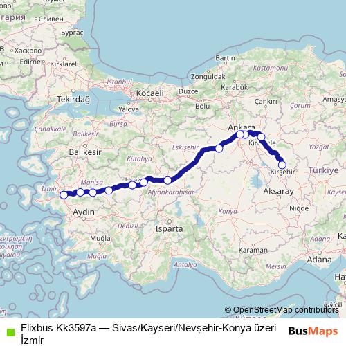 Flixbus Kk3597a bus Line Map