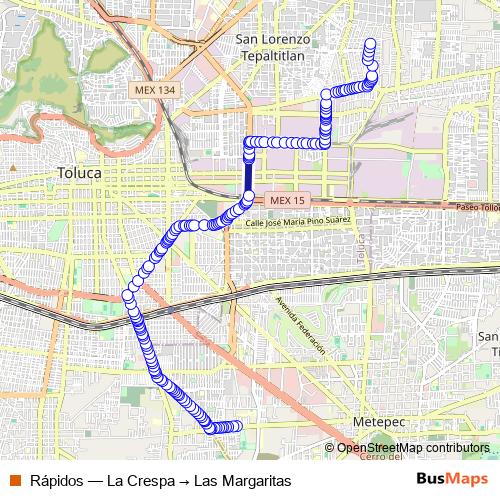Rápidos bus Line Map