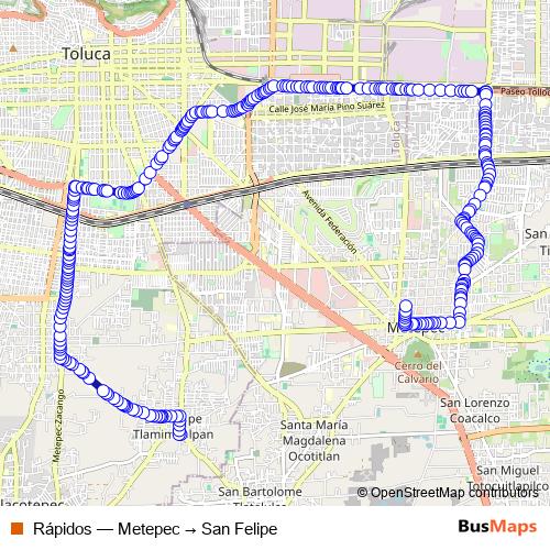 Rápidos bus Line Map