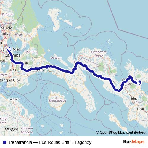 Peñafrancia bus Line Map