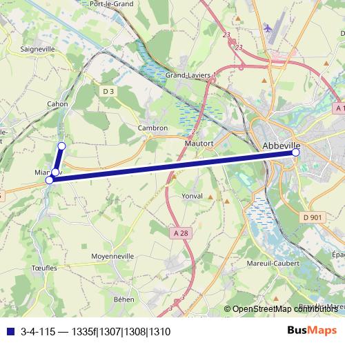 3-4-115 bus Line Map
