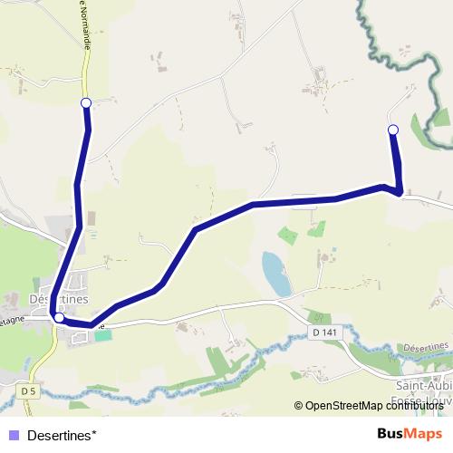 Desertines* bus Line Map