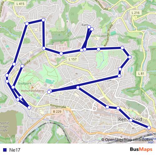 Ne17 bus Line Map