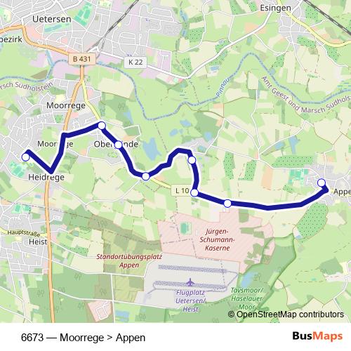 6673 bus Line Map