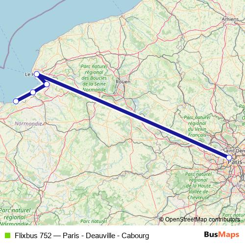 Flixbus 752 bus Line Map