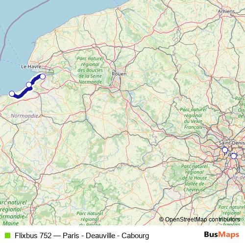 Flixbus 752 bus Line Map