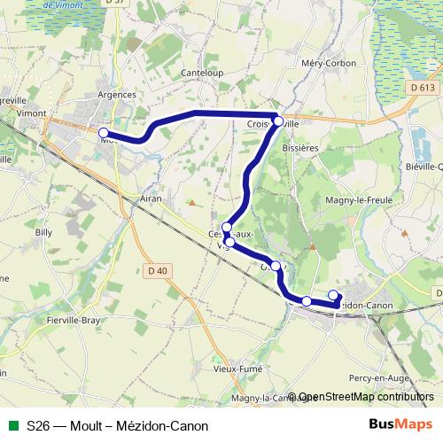 S26 bus Line Map