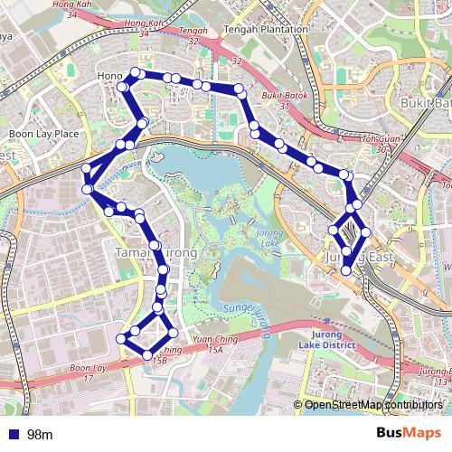 98m bus Line Map