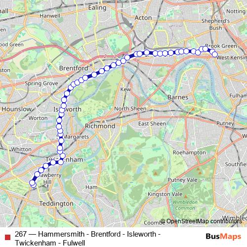 267 bus Line Map