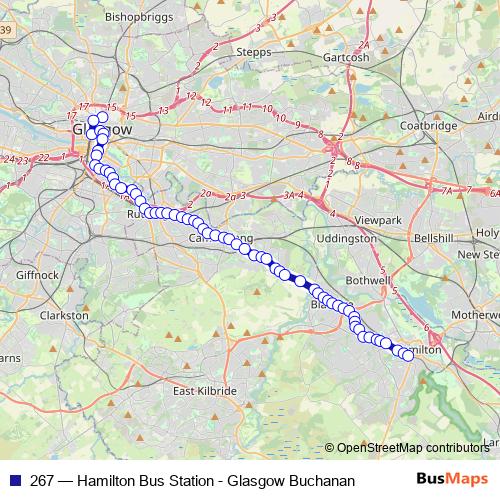 267 bus Line Map