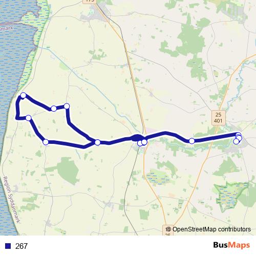 267 bus Line Map