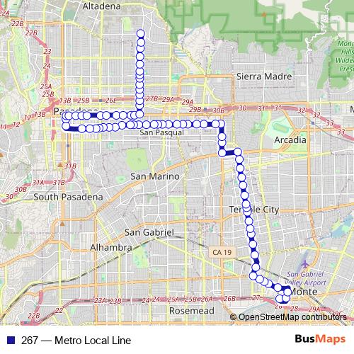 267 bus Line Map
