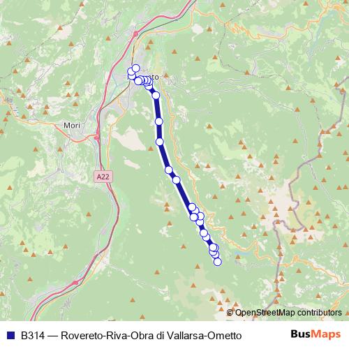 B314 bus Line Map