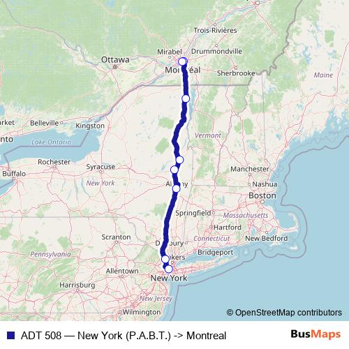 ADT 508 bus Line Map