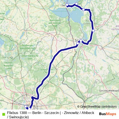 Flixbus 1388 bus Line Map