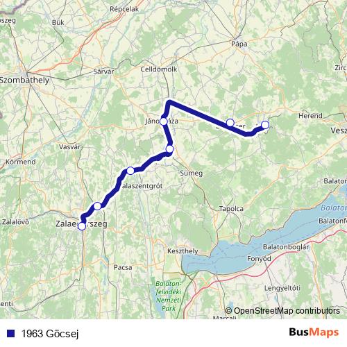 1963 Göcsej rail Line Map