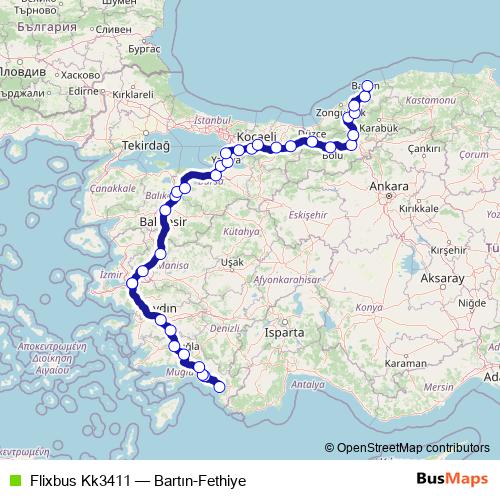 Flixbus Kk3411 bus Line Map