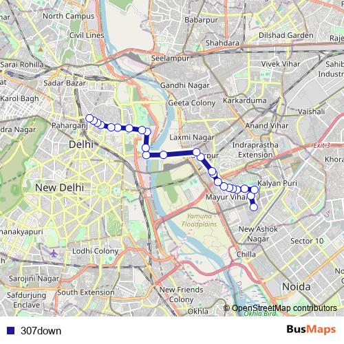 307down bus Line Map