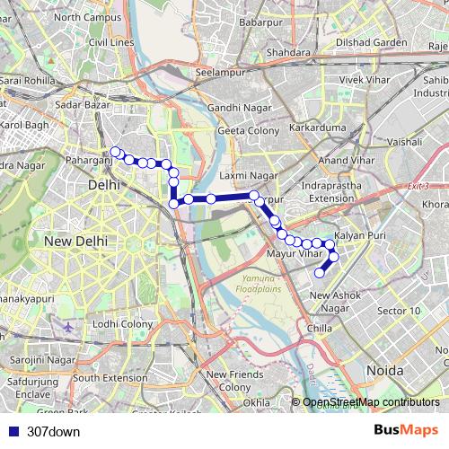 307down bus Line Map