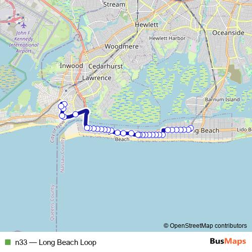 n33 bus Line Map