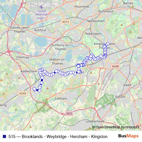 515 bus Line Map