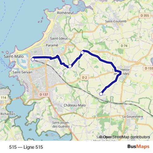 515 bus Line Map