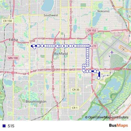 515 bus Line Map