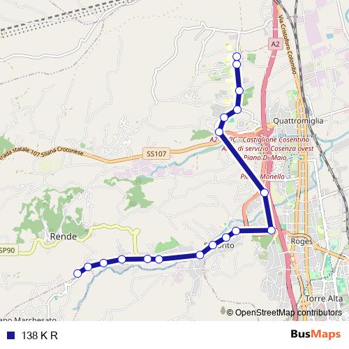 138 K R bus Line Map