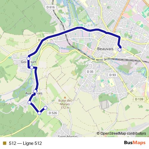 512 bus Line Map