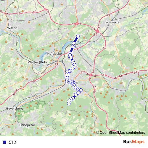 512 bus Line Map