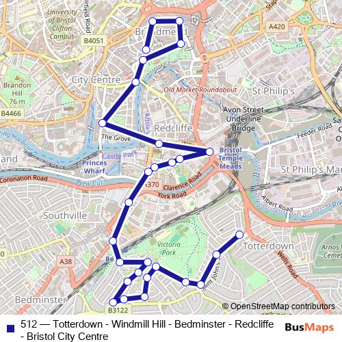 512 bus Line Map