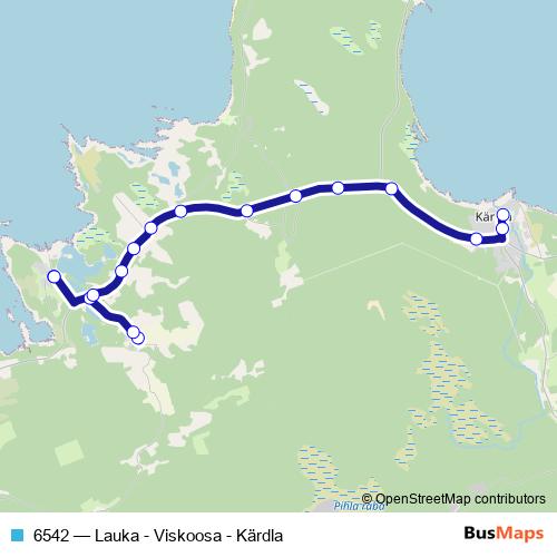 6542 bus Line Map
