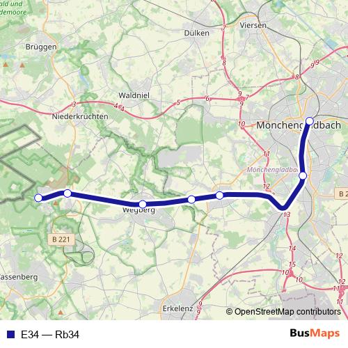 E34 rail Line Map