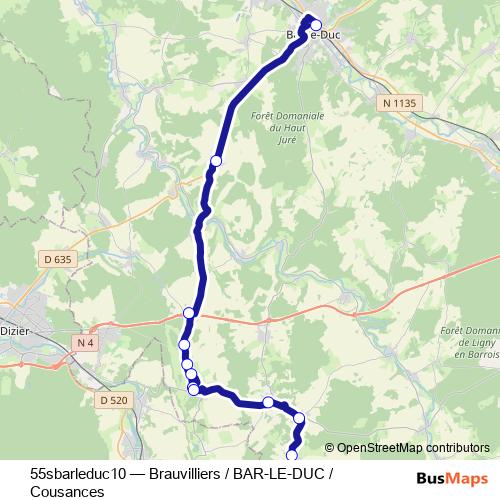 55sbarleduc10 bus Line Map