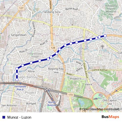 Munoz - Luzon bus Line Map