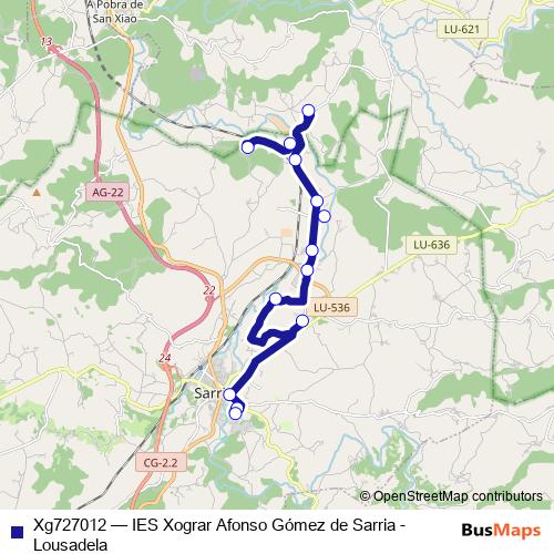 Xg727012 bus Line Map