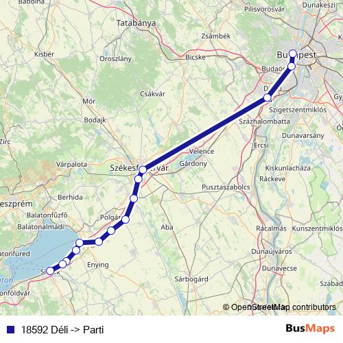 18592 Déli -> Parti rail Line Map