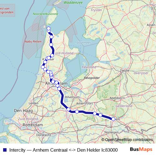 Intercity rail Line Map